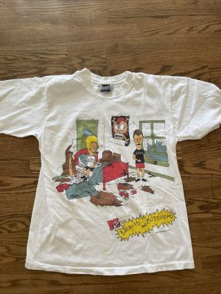 Vintage Rare Beavis And Butthead Shirt Stanley Desantis 1993 Size M