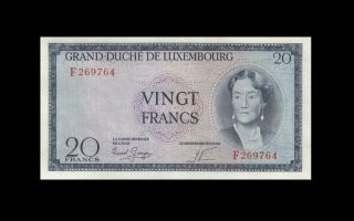 1955 Grand Duche De Luxembourg 20 Francs Rare ( (gem Unc))