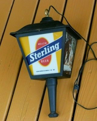 Rare Vintage Sterling Beer Lantern Advertising Tavern Bar Sign Light
