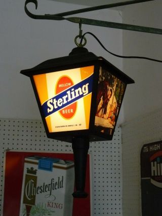 Rare Vintage Sterling Beer Lantern Advertising Tavern Bar Sign Light 2