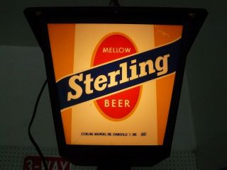 Rare Vintage Sterling Beer Lantern Advertising Tavern Bar Sign Light 3