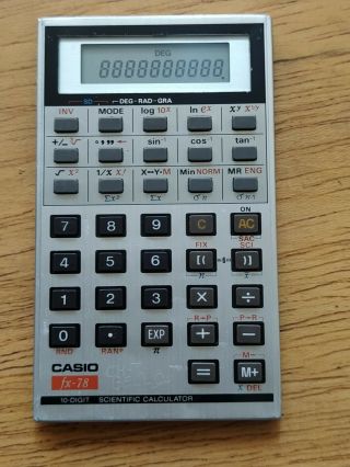 Rare Casio FX 78 Credit Card Size Scientific Calculator FX78 3
