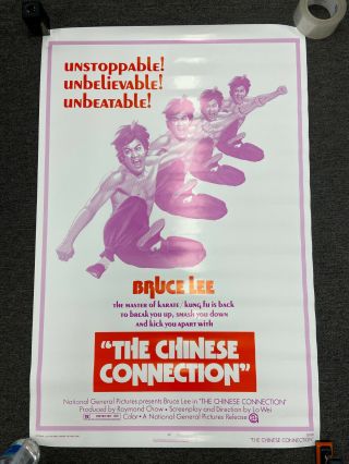 Bruce Lee The Chinese Connection Rare 1973 Poster 27 X 41 Inches