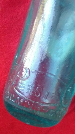 Rare Old 1900`s Vintage Pepsi Cola Scrip Straight Side Glass Bottle,  Shippin