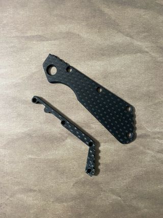 Germany Custom Cuscadi Carbon Fiber Strider SMF Knife Scale and Back Spacer Rare 3