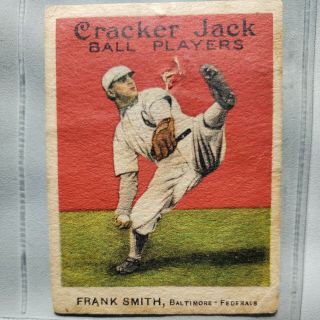 1914 Cracker Jack Frank Smith 90 Rare Baltimore Federals - Baseball Card Hp