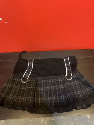 Vintage 90s 00s Tripp Nyc Skirt Rare Size Womens M Black Plaid