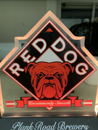 RARE Red Dog Beer Edge Lit Back Bar Sign Light OAJ194 - 67 PLANK ROAD BREWERY 2