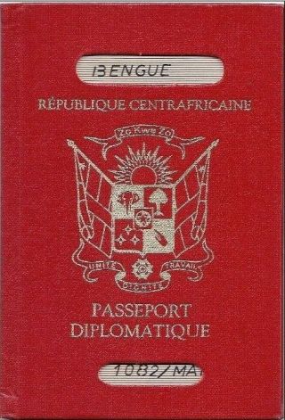 Central African Republic Diplomatic Passport Issued In 1981.  Rare Example
