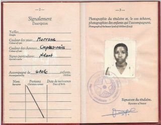 Central African Republic Diplomatic passport issued in 1981.  Rare example 3