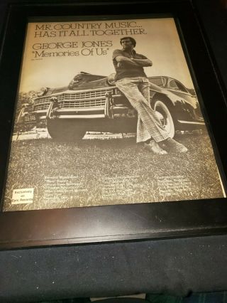 George Jones Memories Of Us Rare Promo Poster Ad Framed