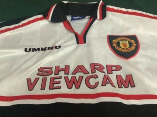 Rare Vintage Umbro Manchester United Fc Jersey 1997 - 99 Sharp Viewcam