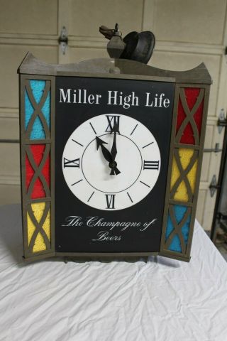 Miller High Life Spinning 3 Sided Beer Sign - Very Rare