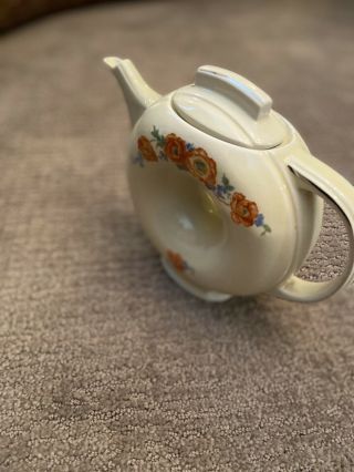 Orange Hall’s Poppy Pottery Vintage Rare Donut Tea Pot W Lid
