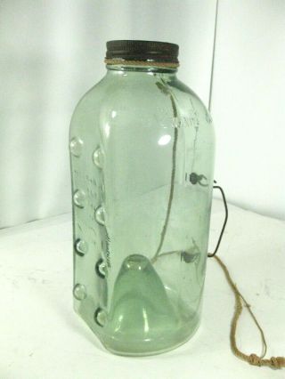 Vintage Antique Glass Jar Minnow Trap McSWAIN Jr.  BAIT TRAP Jonesboro,  ARK RARE 3