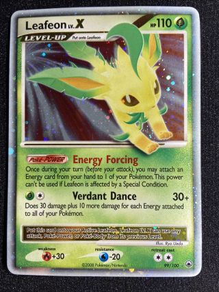 Lp Leafeon Lv X 99/100 Ultra Rare Pl Majestic Dawn Pokemon Card