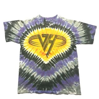 Vintage Rare Distressed Van Halen 1991 T Shirt Large Tie Dye Single Stitch