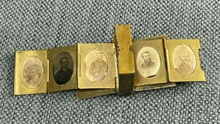 Rare Victorian Edwardian Miniature Book Photo Album Locket Pendant 10 Photos