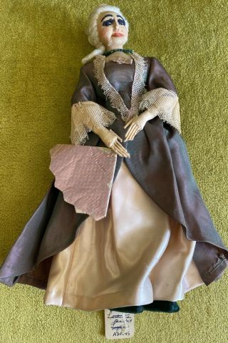 Rare Antique Tagged France Ravca Cloth Doll President John Quincy Adams Wife