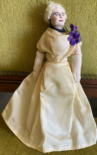 Rare Antique Tagged France Ravca Cloth Doll President Wilson’s Wife