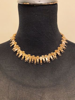 Authentic Marc Jacobs Gold Tone Zipper Necklace - Rare