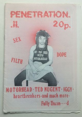 Penetration 11 Rare Uk 1977 Rock & Punk Fanzine Motorhead Iggy Heartbreakers