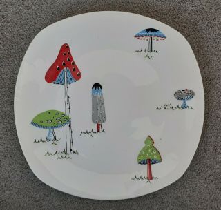 Rare Midwinter 9 " Lunch Plate Toadstools By Jessie Tait 1956 - Some Crazing