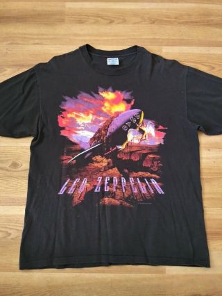 Vintage Led Zeppelin Zoso T - Shirt 90s Rock Band Tour Winterland 1994 Rare Retro