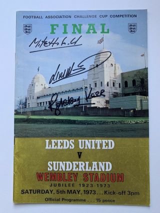 Rare Bobby Kerr Montgomery Sunderland Signed 1973 Fa Cup Final Programme,  Proof