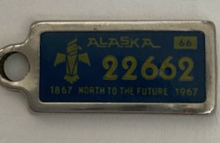 Rare Vintage Dav Mini License Plate Tag Alaska 1966