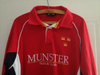 Munster Rugby Union Vintage Shirt Red Jersey Top Ireland Rare Mens Size XL 2