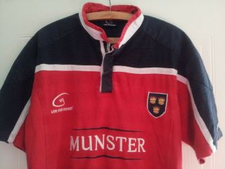 Munster Rugby Union Vintage Shirt Red Jersey LFR Top Ireland Rare Mens Size 2