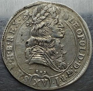 15 Krajcár 1686 Rb Patrona Leopold I King Of Germany Hungary Very Rare Date