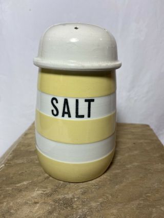 Cornishware Yellow Salt Shaker 12cm Tall T G Green,  Church Gresley C1960 Rare