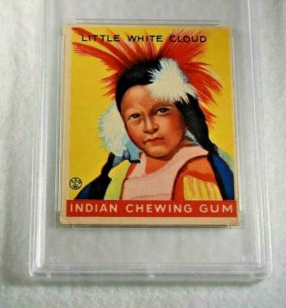 Rare 1933 LITTLE WHITE CLOUD INDIAN CHEWING GUM Trading Card - Number 109 - PSA 4.  5 3