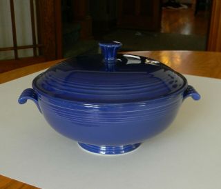 Rare Vintage Fiesta Ware Homer Laughlin Cobalt Blue Casserole Dish C1935