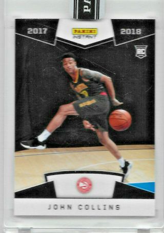 2017 - 18 Panini Instant Nba John Collins Rookie Rc Black Rare True 1/1 One Of One