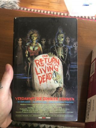 Return Of The Living Dead Vhs Rare German Pal Release Horror Zombies Big Box
