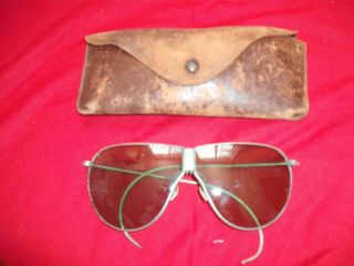 Rare Ww2 Us Air Corps 1935 D - 1 Aviator Sunglasses Marked Usac