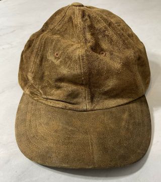 Rare Vintage Polo Sport Ralph Lauren Brown All Nubuck Suede Leather Hat Rare