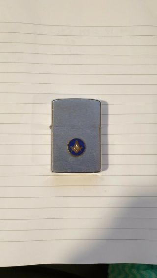 Zippo Masonic Freemasons Lighter.  Pat 2517191 1950 - 57 Matching Insert.  Very Rare