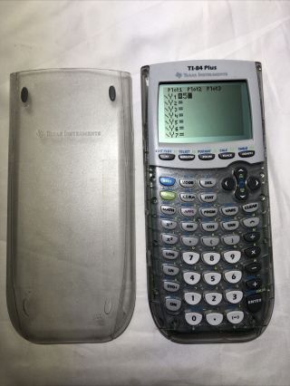 Texas Instruments Ti - 84 Plus Rare Clear Case Graphing Calculator - Great