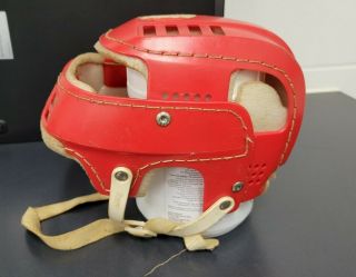 Vintage Cooper SK100 JR.  Hockey Helmet Red Very Rare 3
