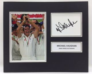 Rare Michael Vaughan Cricket Signed Photo Display,  Autograph England Ashes