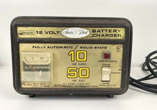 Rare Vintage Sears 12 Volt 10 Amp 50 Amp Boost Battery Charger 608.  71290 Read