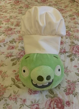 Angry Birds Chef Pig Plush Rare Stuffed Animal 5 " Green