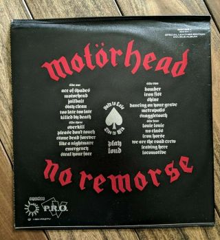 Motorhead No Remorse 1984 UK leather edition Vinyl Lp Lemmy Heavy Metal RARE 2