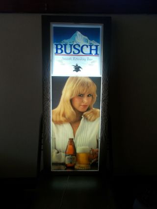 Anheuser Busch Rare 1984 Girl Busch Beer Lighted Sign