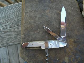Very Rare Mother Of Pearl German Gust Haker Champagne Knife