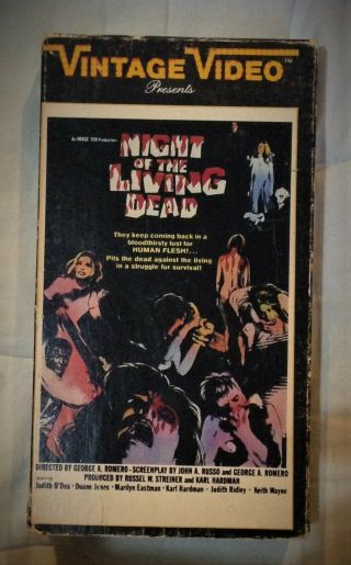 Rare Night Of The Living Dead Vintage Video Vhs 1985